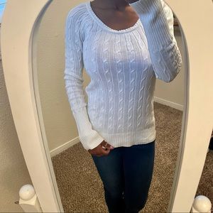 American Eagle Outfitters Long Sleeve White Sweater Winter Size Medium